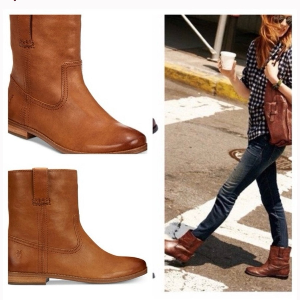 Frye Women's Tan Leather Ankle Boots